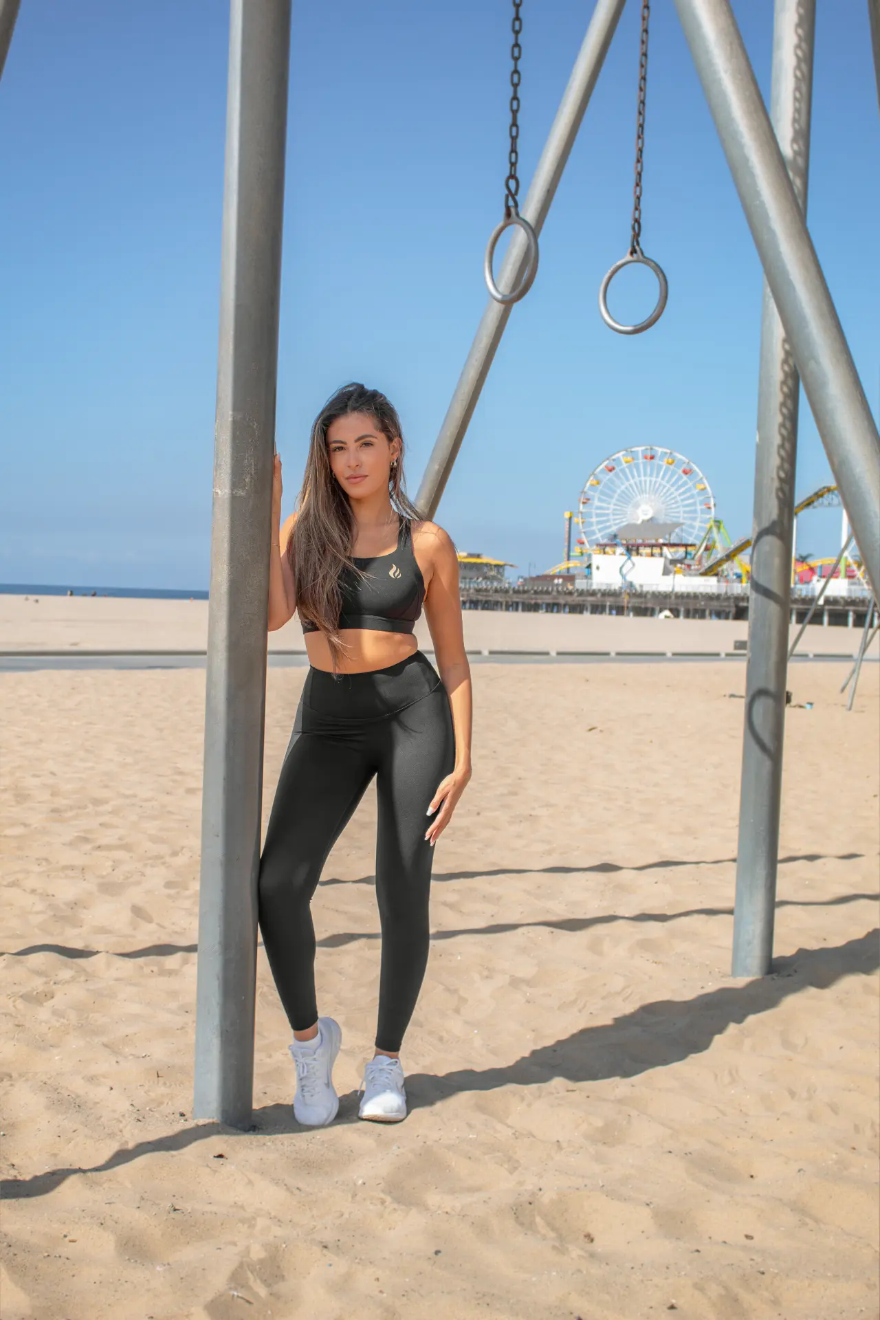 Xcel set in black, full length front