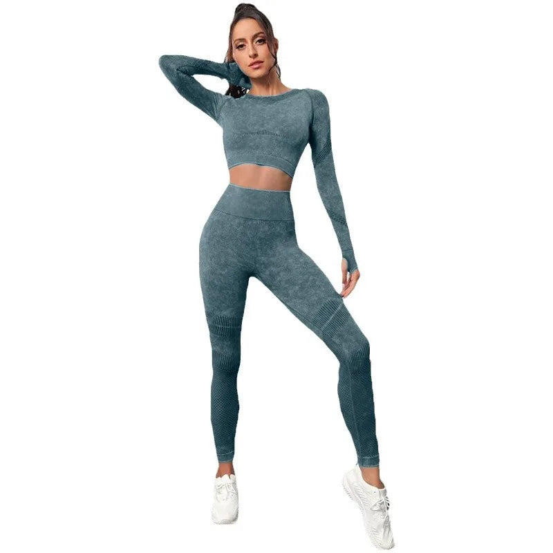 Long Sleeve + Yoga Pants Heather Set