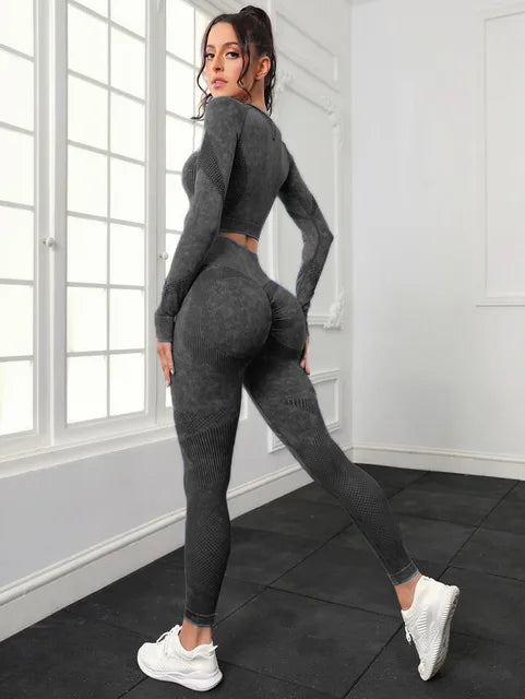 Long Sleeve + Yoga Pants Heather Set