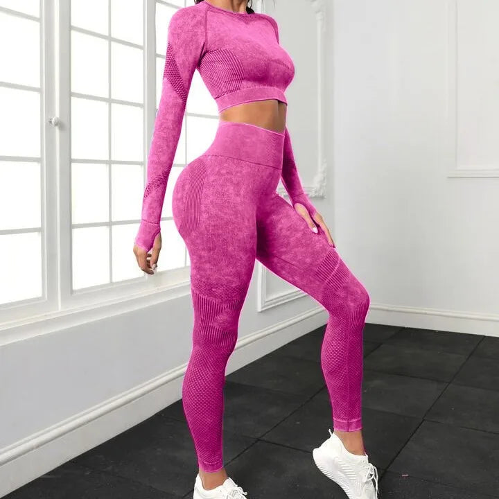 Long Sleeve + Yoga Pants Heather Set