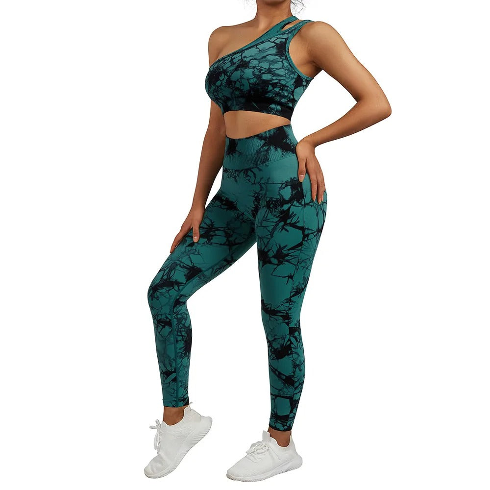 Unishoulder Sports Bra + Leggings Set