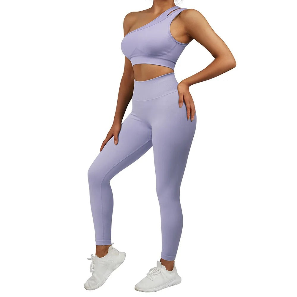 Unishoulder Sports Bra + Leggings Set